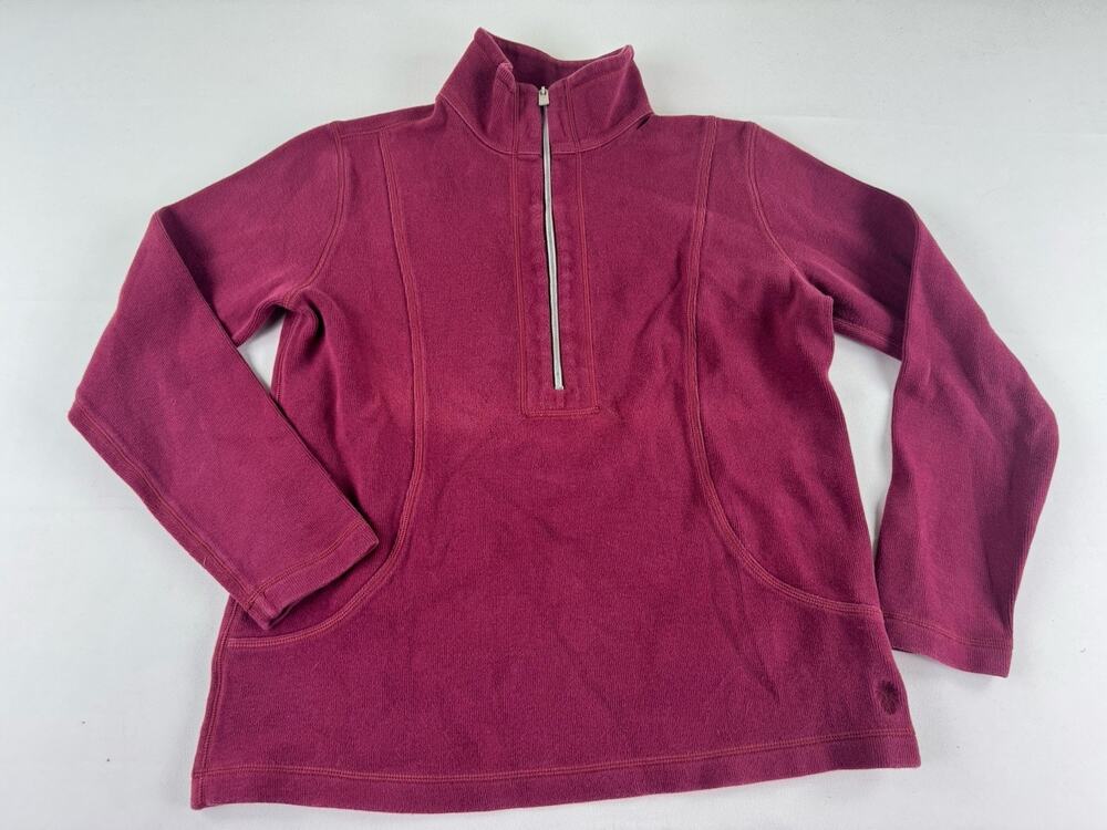 Tommy Bahama Quarter Zip Pullover Women’s Small Maroon Fleece Sweatshirt